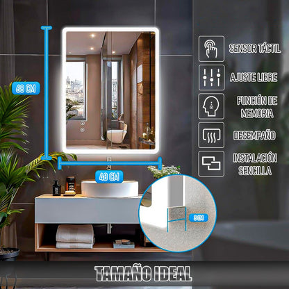 Espejo Led Espejo Rectangular Espejo De Baño Espejo Tactil Vidrio