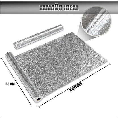 Pack 2 Papel Antigrasa Cocina 3 Metros Papel Aluminio Tapiz