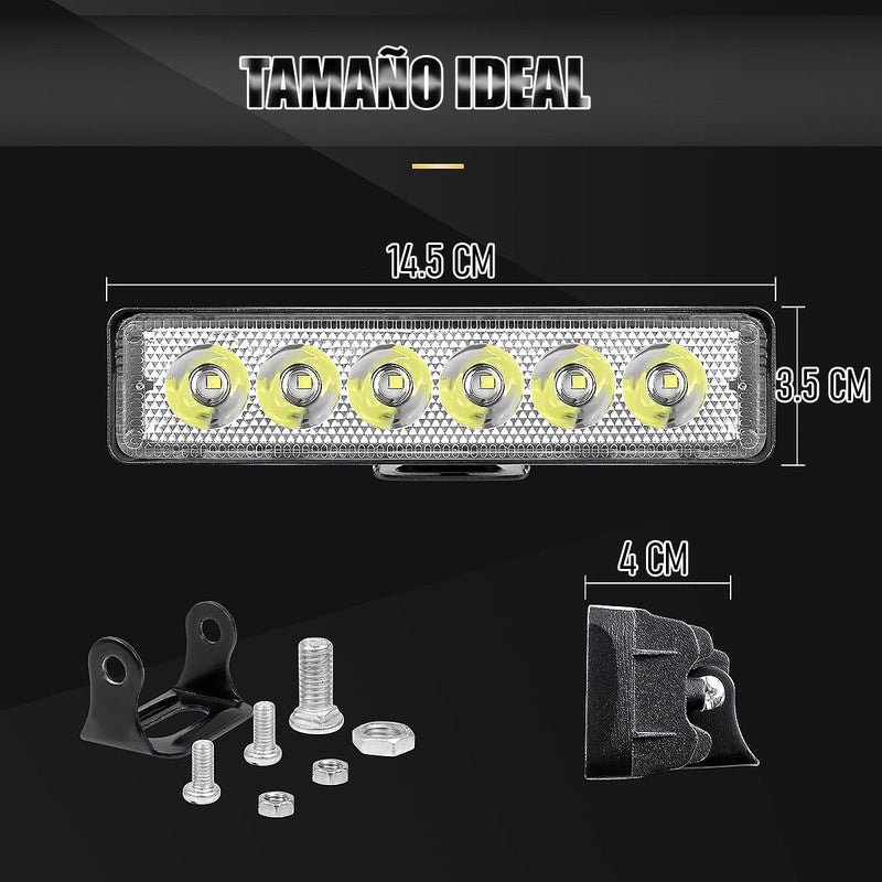 Focos Neblineros Led Faros Led Neblineros Barra De Auto 18w Negro
