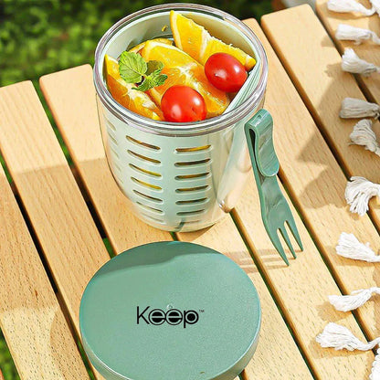 Porta Frutas Keep De 600ml Azul Con Tenedor