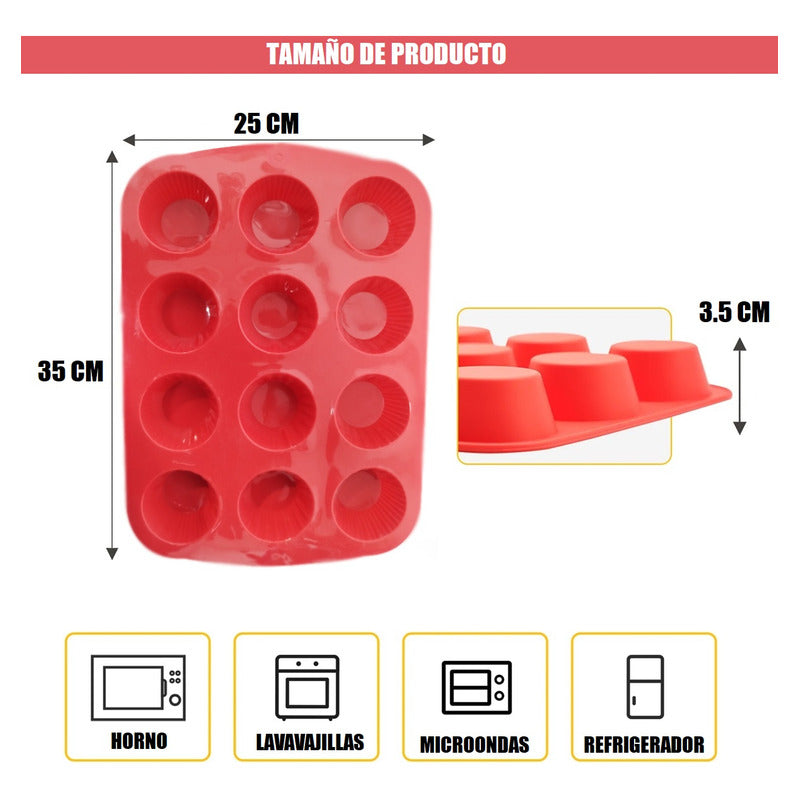 Molde Silicona Cupcake Economicos Muffin 12 Und Baratos