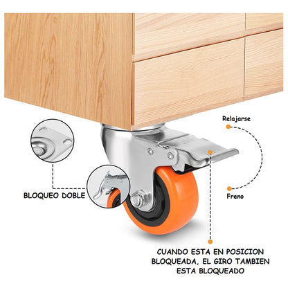 Ruedas Giratorias Para Carros Ruedas Muebles Pack 2 Ruedas Naranja/gris