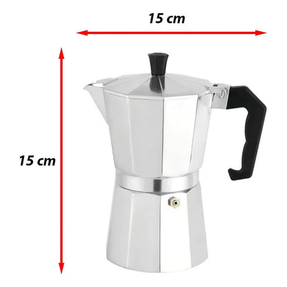 Cafetera Italiana Coffee ++ Aluminio 6 Tazas Gris Expreso Cocina