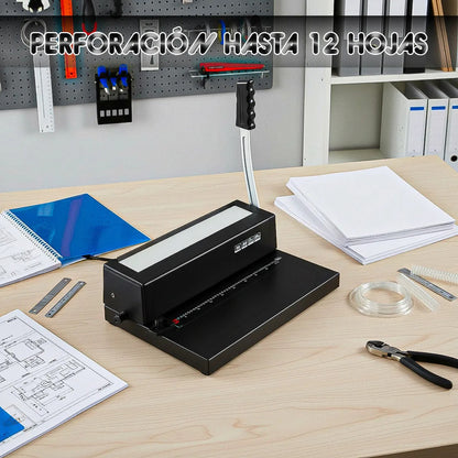 Anilladora Espirales Anilladora Perforadora Encuadernadora Negro