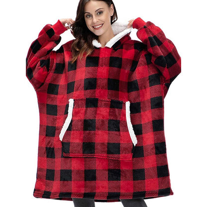 Poleron Frazada Pack X2 Poleron Hombre Polar Poleron Polar Manta Frazada Poleron Peludo Mujer Felpa Adulto Bata Abrigo Invierno Oversize Frazada Unica Rojo Lisa