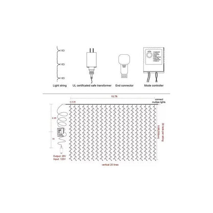 X2 Luces De Navidad Adorno Navideño Luz Forma Cascada 3mts