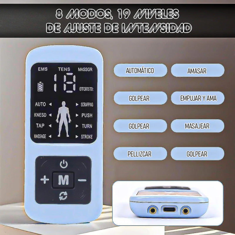Electroestimulador Muscular Electrofisicos Tens 4 Electrodos