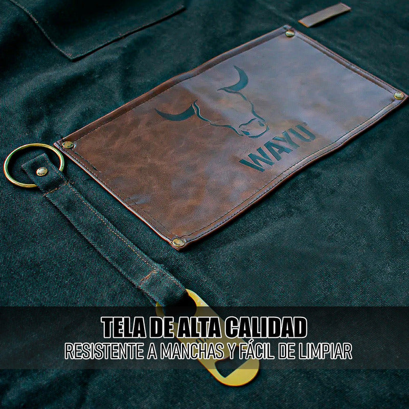 Delantal Parrillero Wayu Pecheras De Cocina Mandiles Cocina Negro Polister