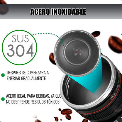 Tazon Taza Mug Vaso Lente Camara Termico Coffe Vaso Camara
