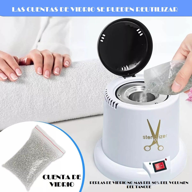 Esterilizador Para Maleta De Manicure Corta Cuticulas Metal Blanco