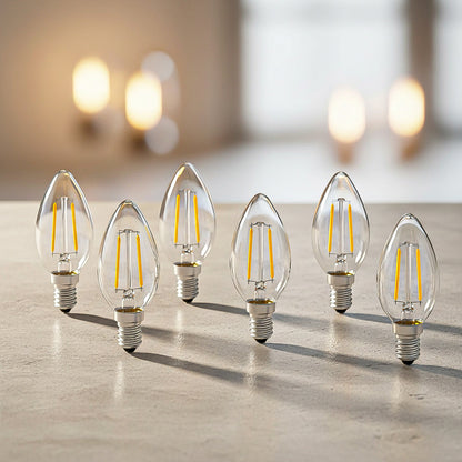 Pack 6 Ampolletas Led E14 Ampolleta 2w Ampolletas Led Vela Cálida