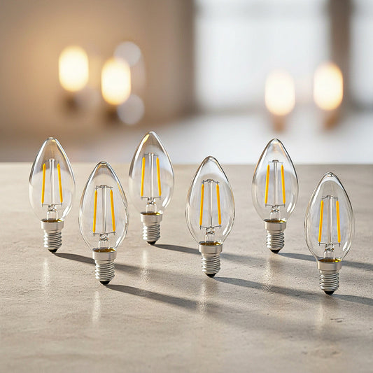 Pack 6 Ampolletas Led E14 Ampolleta 2w Ampolletas Led Vela Cálida