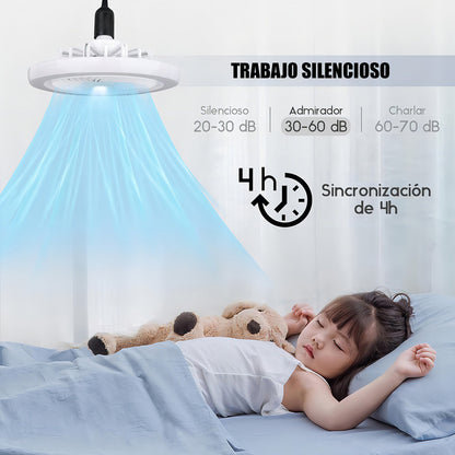 Lámpara De Techo Ventilador Arcashopping Led Con Control Remoto Y Roscada E27 Blanco