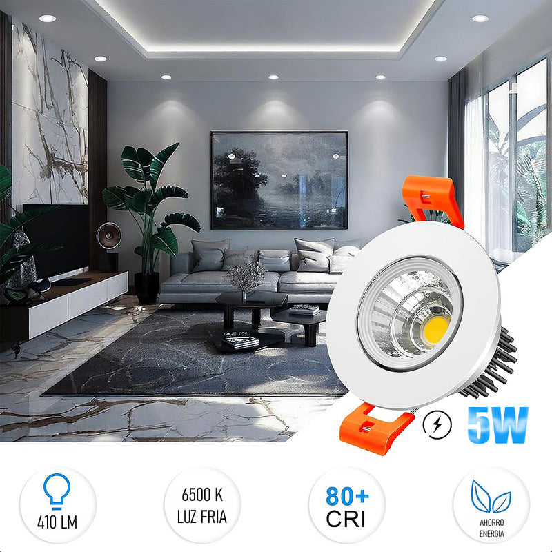 Focos Led Embutidos 5w Pack 2 Ampolleta Led Techo Foco Led