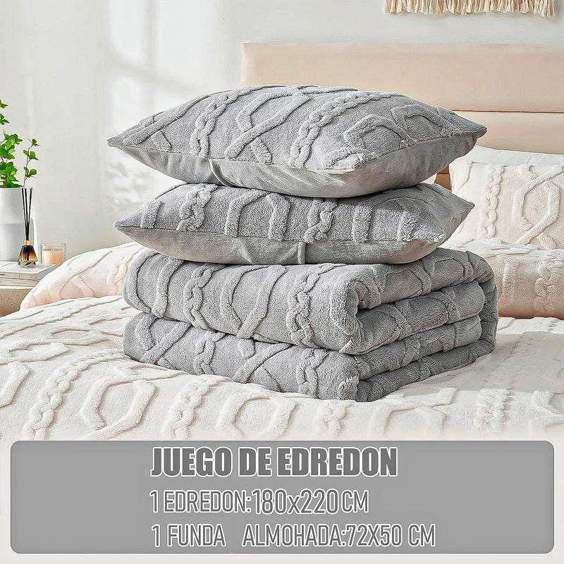 Plumon 1.5 Plazas Edredon De Cama Cubrecama Chiporro Coberto Rosa