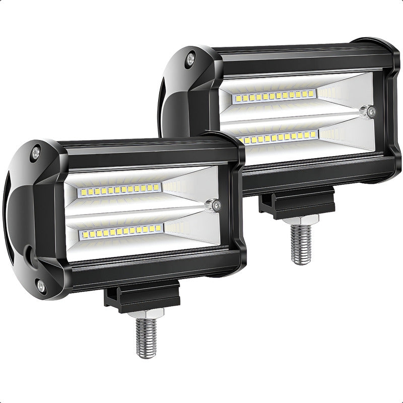 Pack X2 Focos Led Para Autos Barra Led 4x4 Neblinero 72w Negro