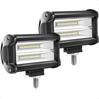 Pack X2 Focos Led Para Autos Barra Led 4x4 Neblinero 72w Negro