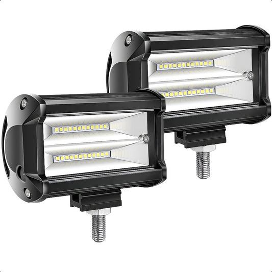 Pack X2 Focos Led Para Autos Barra Led 4x4 Neblinero 72w Negro