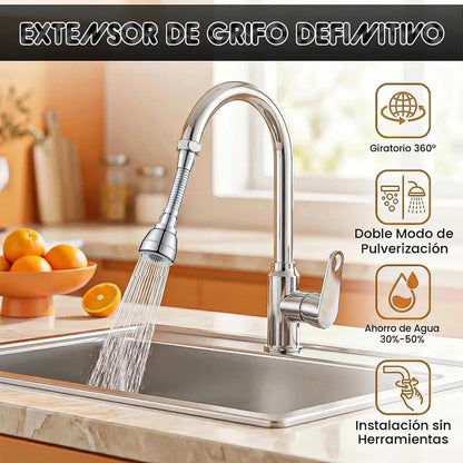 Cuello Flexible Giratorio Extension Lavaplatos Extensor Okshop Extensor De Llave Giratorio De 360 Adaptador De Grifo De... Gris Brillante
