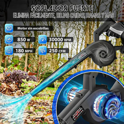 Soplador Aspirador Okshop 2 En 1 Con Batería Y 850w Negro