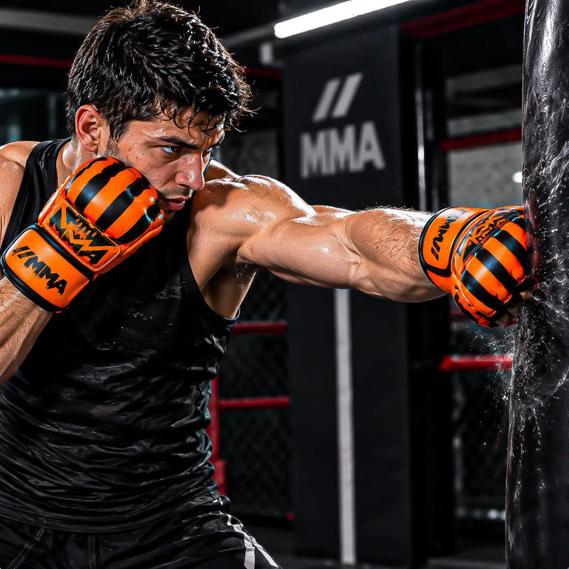 Guantes Mma Guantes De Kick Boxing Guantes Artes Marciales Unica Naranja