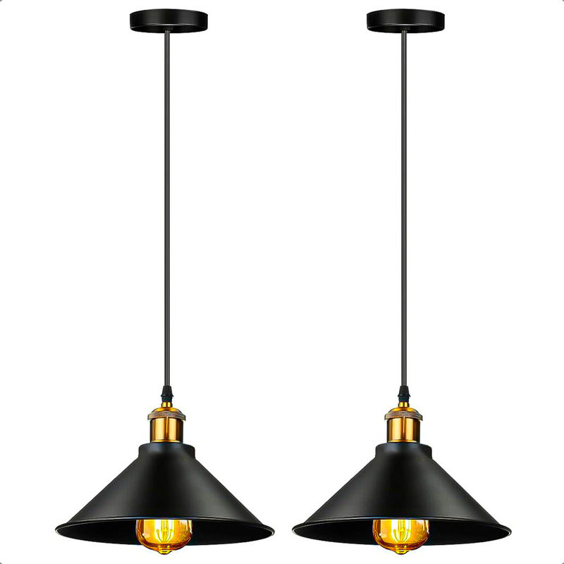 Pack 2 Lampara Colgante Lampara Techo Colgante Lampara Techo Negro