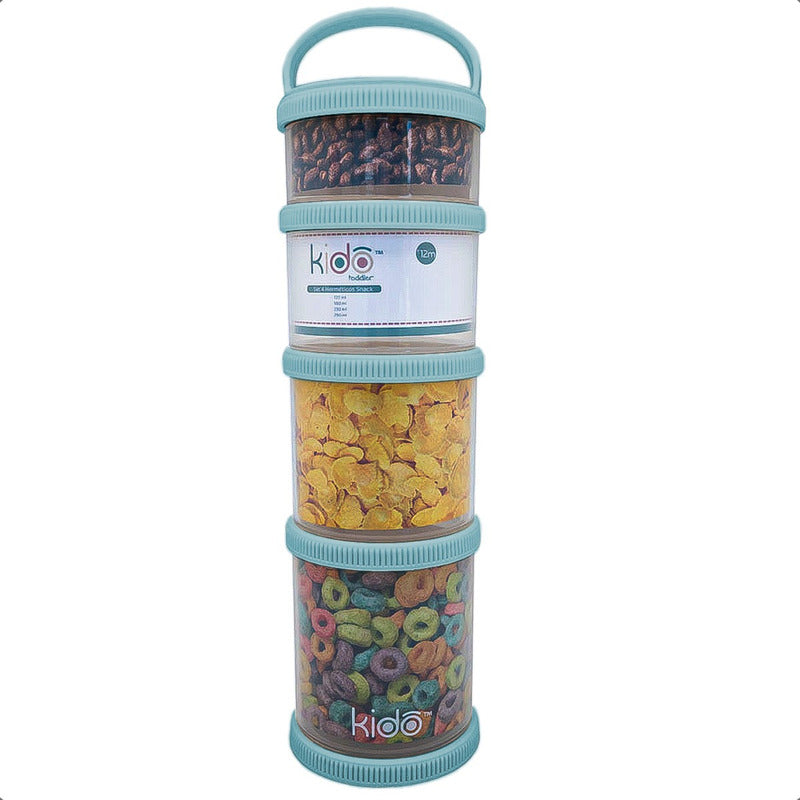 Contendor Alimentos Envases Yogurt Y Cereal Frasco Hermetico Azul