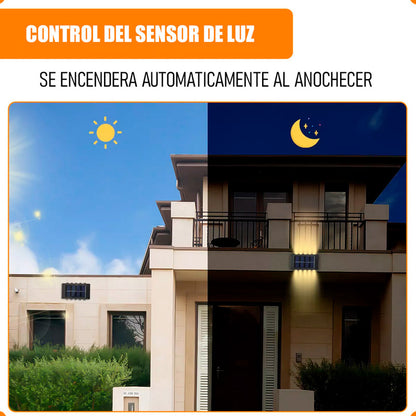 Pack X4 Aplique Solar Exterior Foco Aplique Exterior Pared