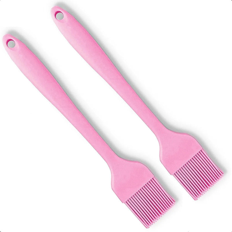 Set 2 Brochas Silicona Repostería Pincel Okshop Apto Lavavajillas Rosa