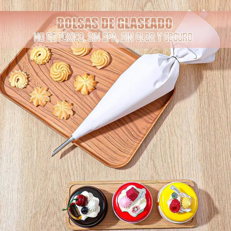 Mangas Reposteria Profesional Manga Pastelera De Tela 46 Cm Blanco Okshop Manga Pastelera Reutilizable 46 Cm Tela Lavable Repostería Manga Repostería Profesional Manga Decoradora Manga Reutilizable