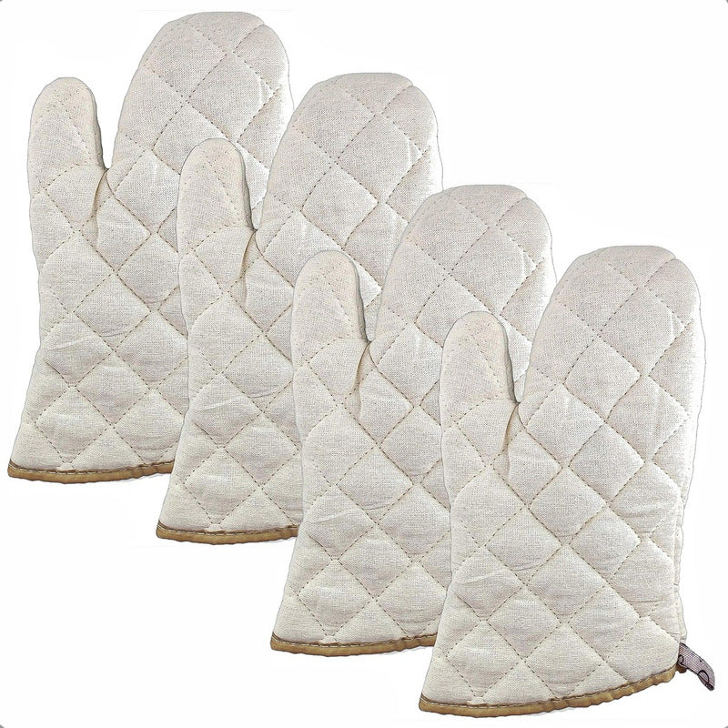 Guantes De Horno Guantes Cocina Toma Ollas Pack 4 Guantes Liso Blanco