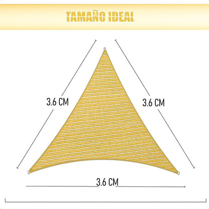 Toldo Vela Triangular Toldo Terraza Toldo 3.6x3.6x3.6cm Told Beige