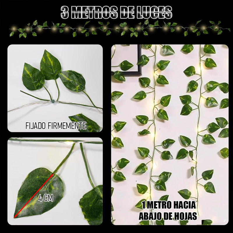Luces Navidad Solar Guirnalda Luces Solares Luces De Hojas Amarillo