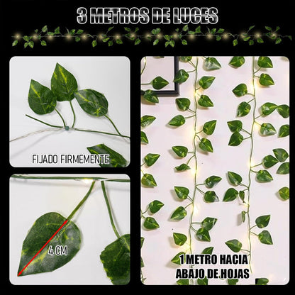 Luces Navidad Solar Guirnalda Luces Solares Luces De Hojas Amarillo