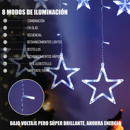 Luces De Navidad Adorno Navideño Luz Calida Cascada 3 Metros