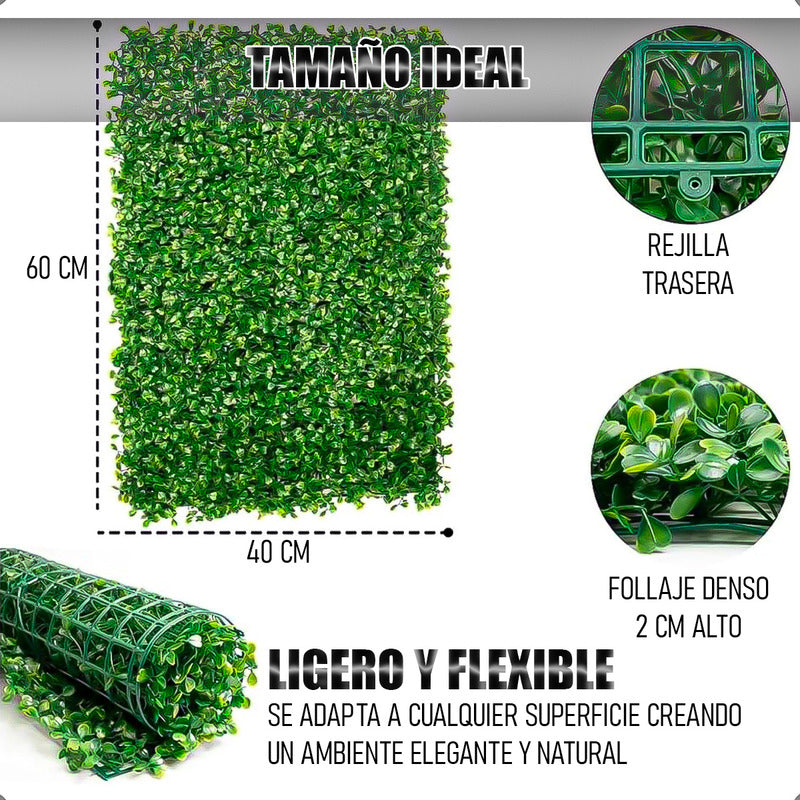 Muro Verde Artificial 60x40cm Jardin Vertical Artificial Verde Verde Musgo