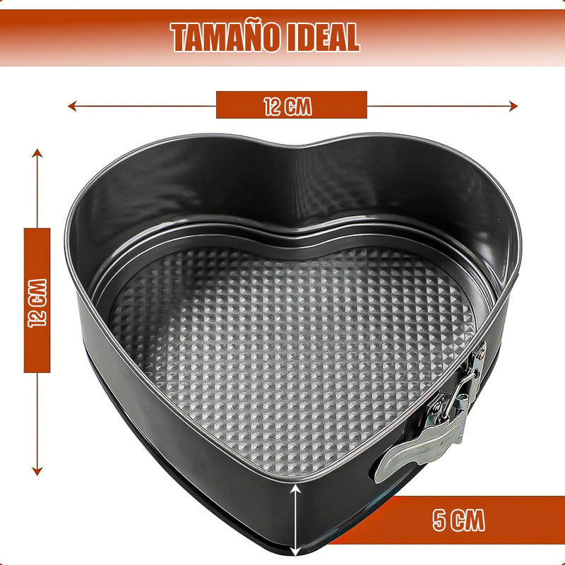 Moldes Reposteria Molde Desmontable Pack 4 Molde Corazon Gris