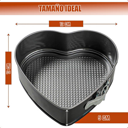 Moldes Reposteria Molde Desmontable Pack 4 Molde Corazon Gris