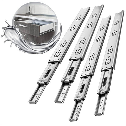 Pack X2 Corredera Telescópica Riel Para Cajones Riel 30 Cm Gris