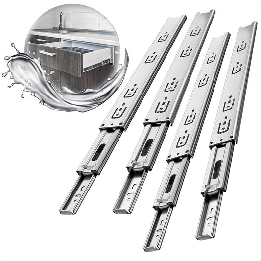Pack X2 Corredera Telescópica Riel Para Cajones Riel 30 Cm Gris