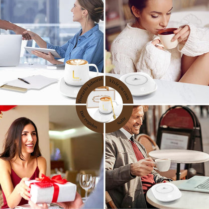 Tazas Calentadora Tazas Con Plato Tazon Cafe Leche Taza Mug