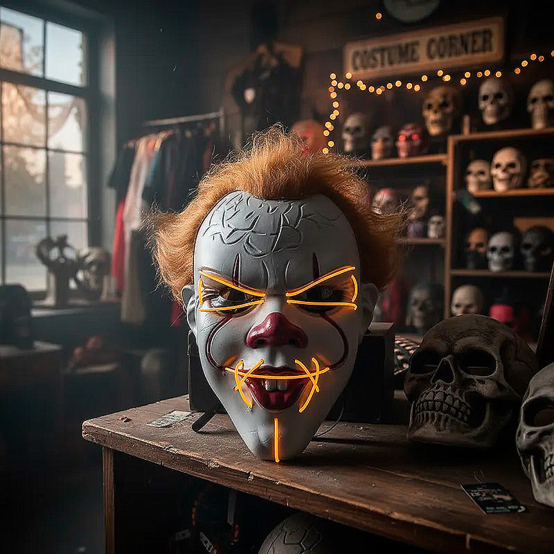 Mascara De Pennywise Con Luces Mascara De Payaso Halloween Violeta Pennywise