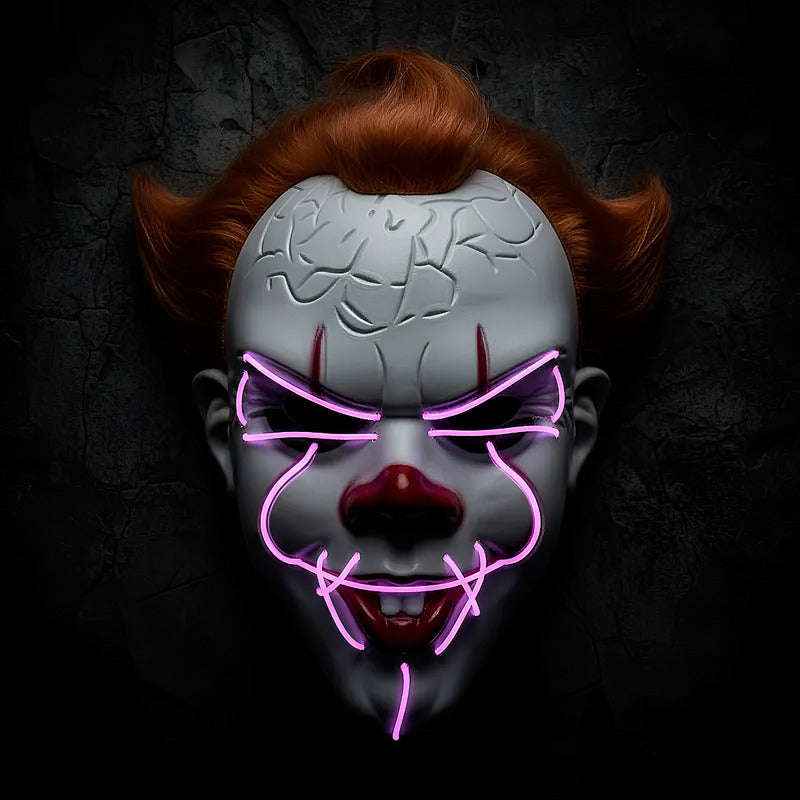 Mascara De Pennywise Con Luces Mascara De Payaso Halloween Violeta Pennywise
