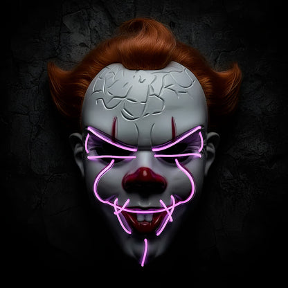 Mascara De Pennywise Con Luces Mascara De Payaso Halloween Violeta Pennywise