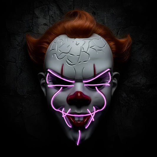 Mascara De Pennywise Con Luces Mascara De Payaso Halloween Violeta Pennywise