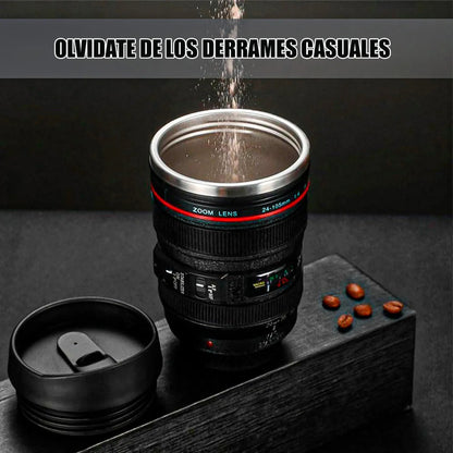 Tazon Taza Mug Vaso Lente Camara Termico Coffe Vaso Camara Tazones Grandes Acero Inoxidable 350ml Okshop Taza Caffé Plastica Tipo Camara Vaso Cafe Abs Vasos Para Cafe Negro/lente