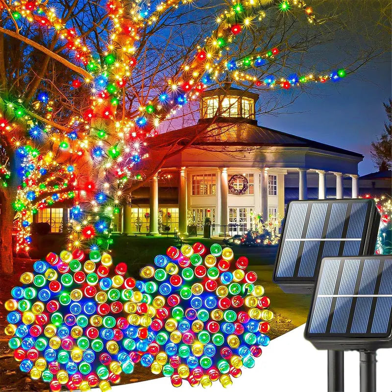 Pack 2 Luces Navideñas Luces Solares Luces Navidad Solar 22m Multicolor