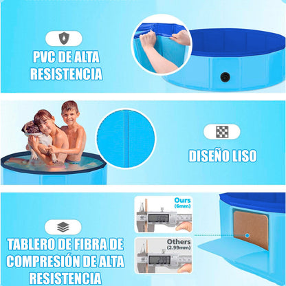 Piscina Para Perros Piscina Plegable Mascotas Perro 80x20cm