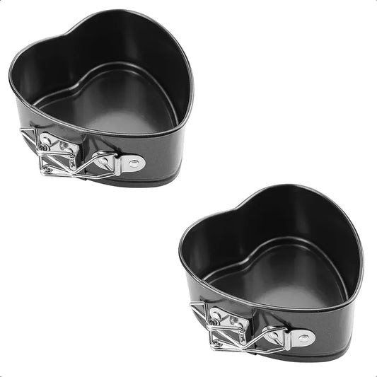 Pack 2 Moldes Corazon Molde De Queque Molde Desmontable 12cm Gris
