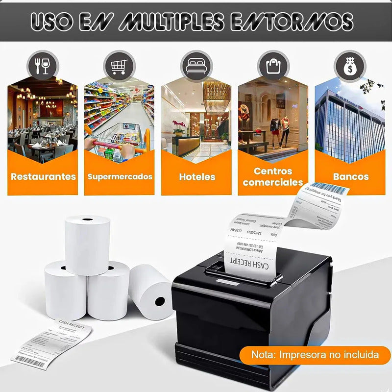 Pack 10 Rollo Papel Boleta Papel Termico 57x40mm Rollo Termico Blanco Okshop Rollo Papel Boleta Rollos Papel Transbank Rollos Papel Termico 57x40 Mm Rollo De Papel Térmico Para Impresora Rollo Termico